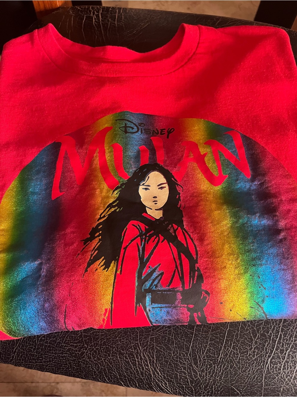 Disney Mulan Adult' Red Graphic Tee size 2Xl
